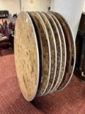 (16) 5 Ft. Round Wood Top Banquet Tables