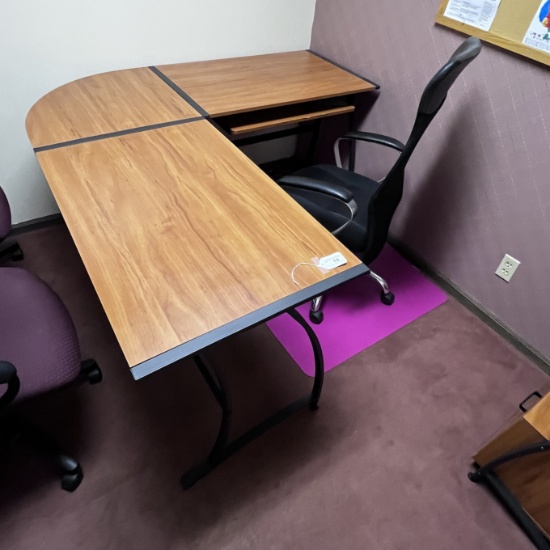 Office Desk, Chair & Chair Pad