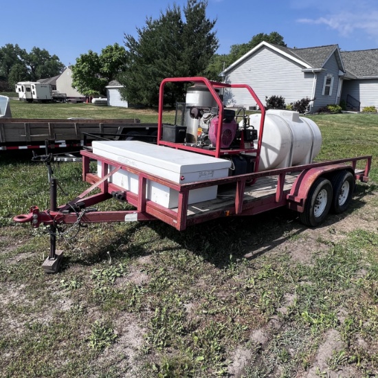 Portable Pressure Washing System with Flatbed Trailer