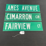 Ames Ave, Cimarron Cir & Fairview Court Signs