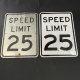 Speed Limit 25 Road Signs