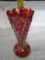 Imperial red carnival glass vase