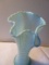 IMPERIAL Ribbed Spiral Blue Opalescent Vase