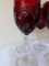 SET OF 6 Vintage Ruby Red with clear stem goblet