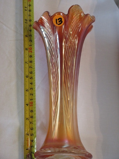 Northwood carnival glass vase