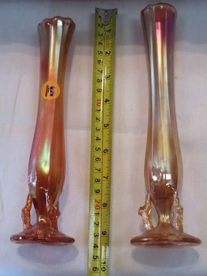 Dugan carnival glass vases