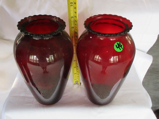 Anchor Hocking red vases