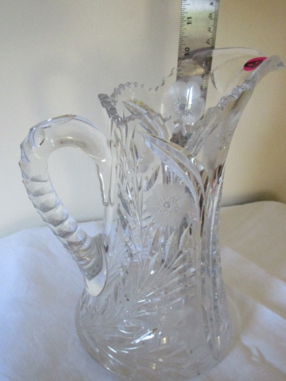 Vintage 10" etched pitcher