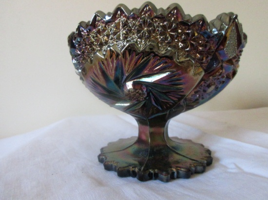 Fenton Black Amethyst Carnival Glass Dish