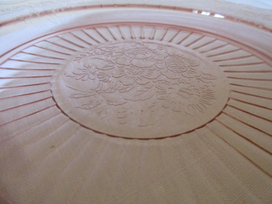 SIX Anchor Hocking pink lunch plates