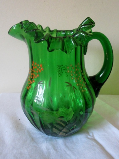 Green Ruffle Edge Pitcher