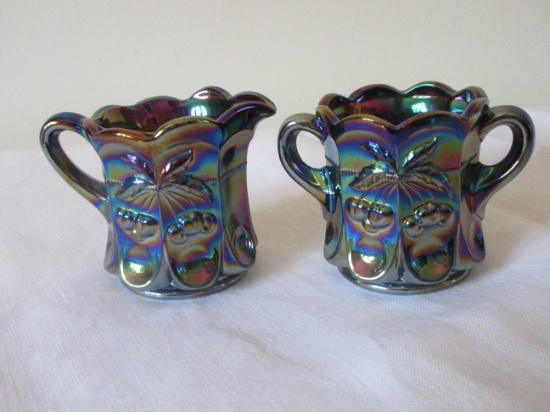 Miniature iridescent purple cherry & cable cream & sugar
