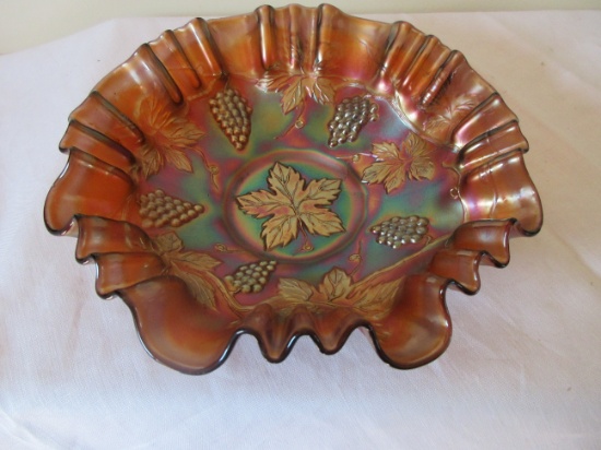 Fenton iridescent amethyst 3N1 edge bowl