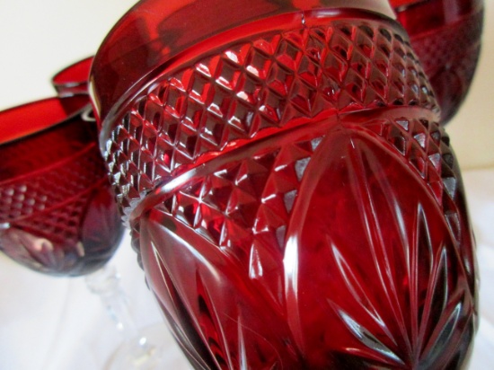 SIX Ruby Red Wine / Water Goblet