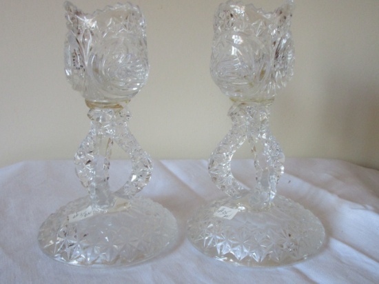 TWO Unique swan votive candle holders