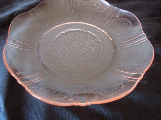 SIX American Sweetheart pink depression dessert plates