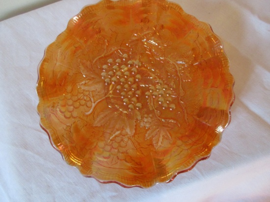 Imperial marigold carnival glass with grapes