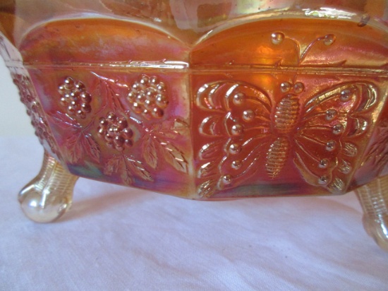 Fenton Butterfly and Berries carnival glass bowl