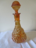 Imperial marigold carnival glass grape decanter