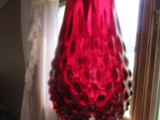 Fenton ruby red hobnail swing vase