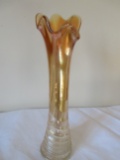 Imperial marigold carnival glass vase