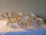 HARD TO FIND! Northwood white opalescent berry bowl set