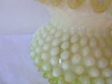 Yellow opalescent hobnail vase
