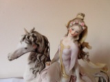 EXQUISITE G. Armani signed figurine of lady riding horse