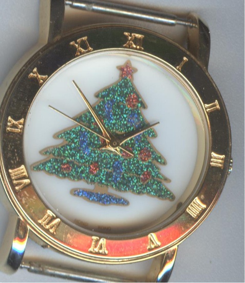 QUARTZ WRIST WATCH/CHRISTMAS TREE