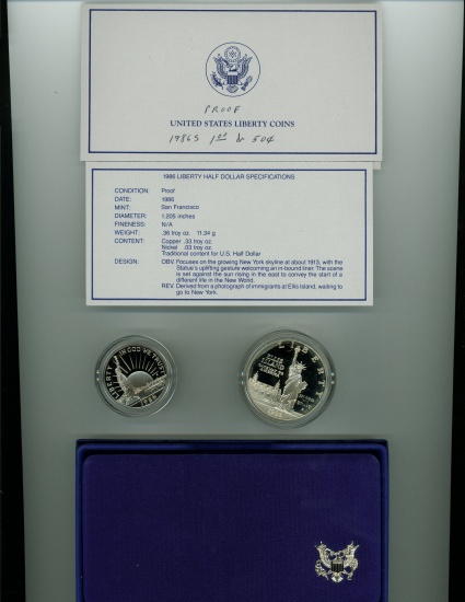 1986-S TWO COIN LIBERTY PROOF SET