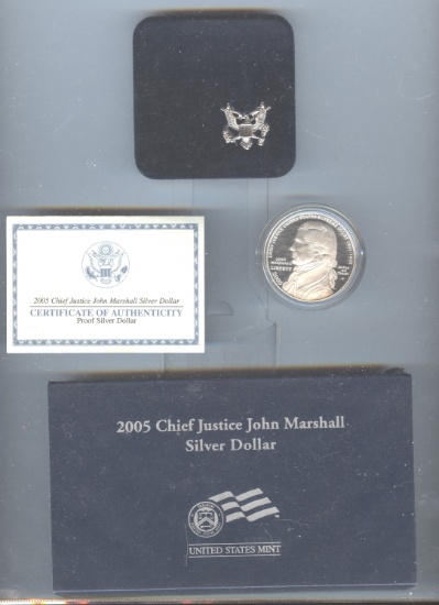 2005-P CHIEF JUSTICE J. MARSHALL PROOF SILVER DOLLAR