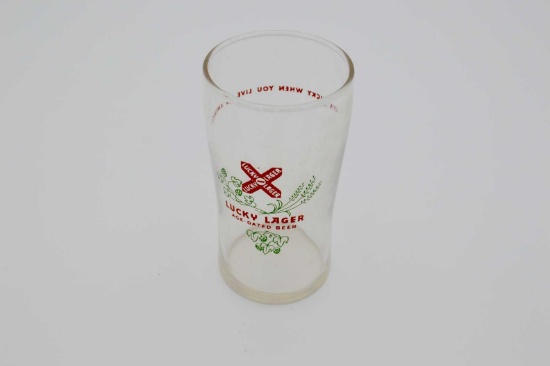 Lucky Lager Age Dated Beer Sample Glass