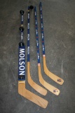 Lot: (4) Molson & Labatt Hockey Sticks