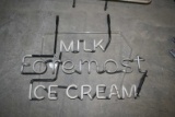 Vintage Neon Milk Foremost Ice Cream Sign
