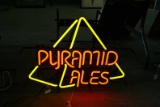 Neon Lighted Pyramid Ales Sign