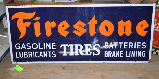 Vintage Enamel Firestone Sign