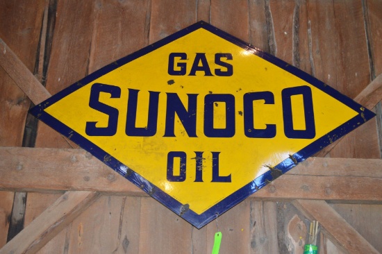Vintage Enamel Sunoco Gas/Oil Sign