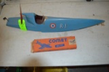 Lot: Vintage Wood Speed Boat & Model Airplane Kit
