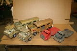 Lot: (4) Vintage Steel Structo Toy Trucks