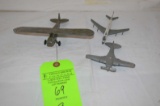 Lot: (3) Vintage Cast Metal Airplanes