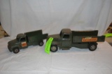 Lot: (2) Vintage Buddy L Army Trucks