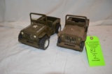 Lot: (2) Vintage Buddy L Army Jeeps