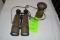 Lot: Vintage Binocular & Elkhart Brass Hose Connecter