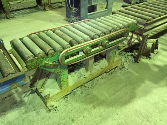 25' Roller Rack Conveyor Set with pneumatic stone flipper