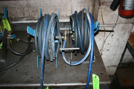 (2) Pneumatic Hose Reels w/ Hose