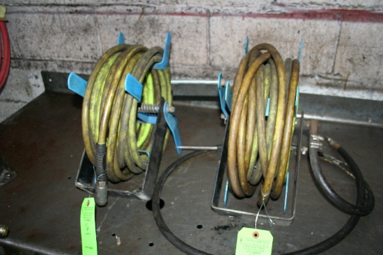 (2) Pneumatic Hose Reels w/ Hose