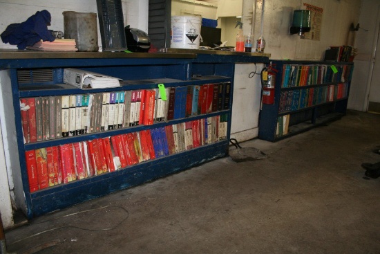 Lot: (2) Bookshelves w/ Asst. Shop Manuals