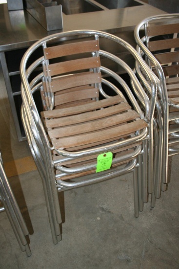 Lot: (4) Metal/Wood Chairs