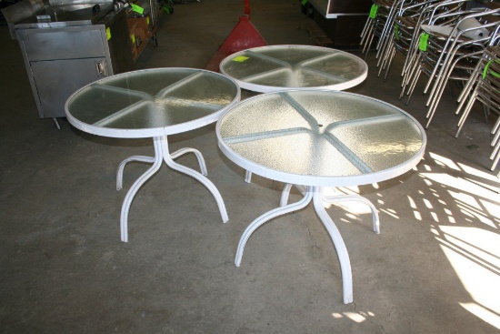 Lot: (3) Circular Outdoor Tables