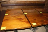 (4) 2-Top Pine Slab Pedestal Base Tables